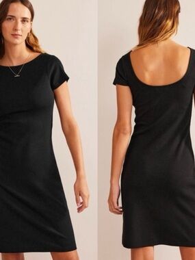 Boden Black Scoop-Back Mini Dress